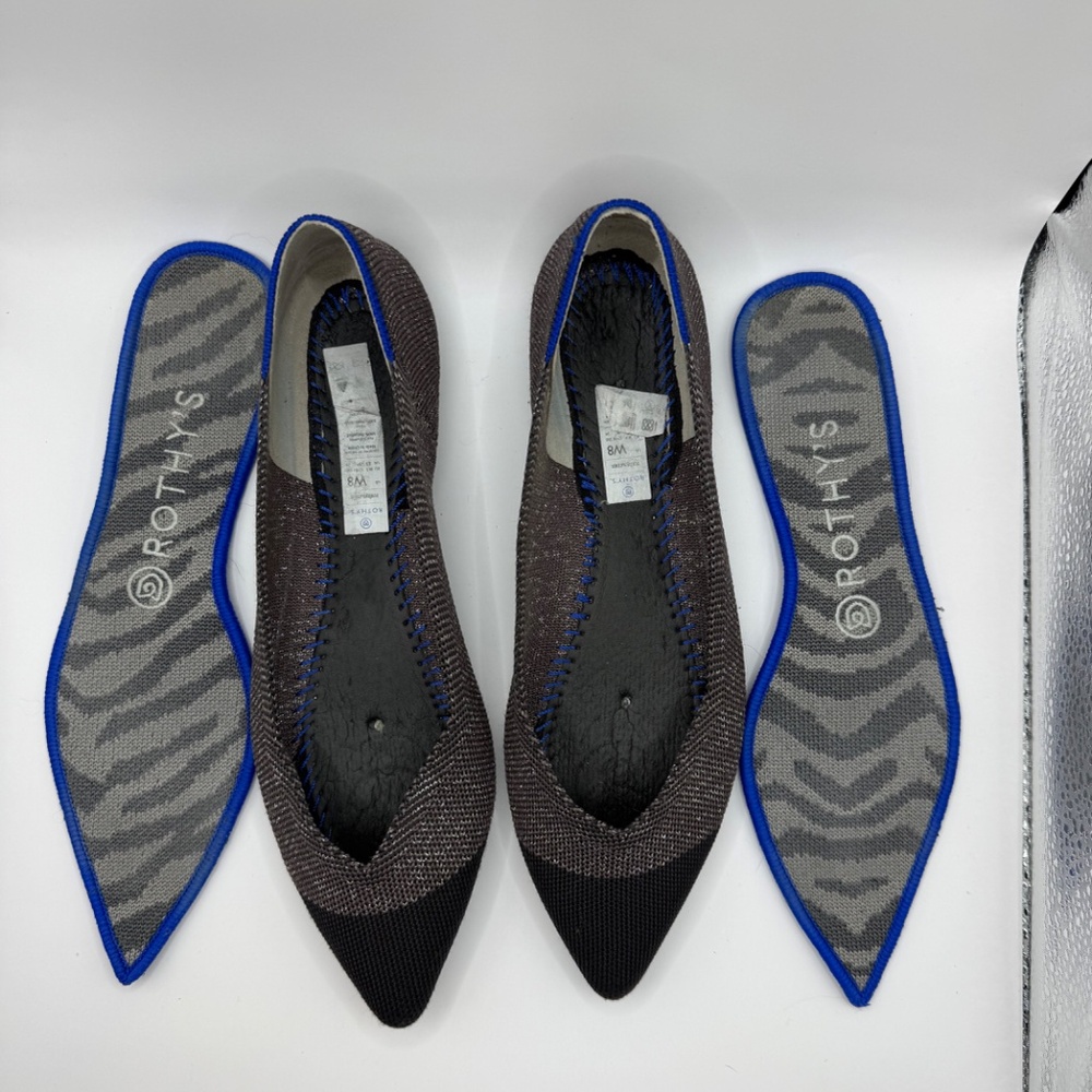 Rothys Metallic Captoe Point V1 Size 8 - image 5